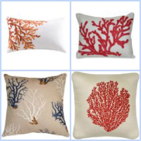 Coastal Decor Diy Inspired Coral Decor Coral Decorative Pillows
