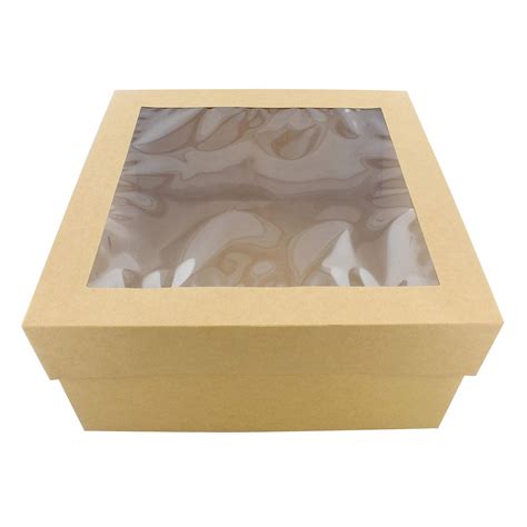 Buy Spec101 Cake Boxes With Window 25pk 12 X 12 X 6in Brown Bakery