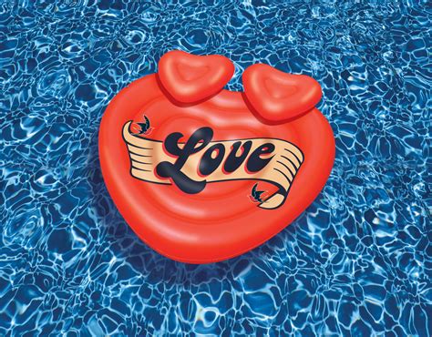 Lovers Island Giant Inflatable Heart Shaped Pool Float Ebay