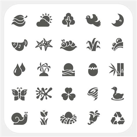 Nature Icons Set 13002075 Vector Art At Vecteezy