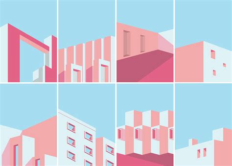 Vector Illustration Of Modern Architecture Minimal Architectural