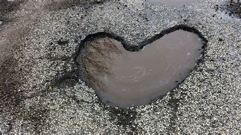 Pothole Shaped Like A Heart Gets Love On Valentines Day