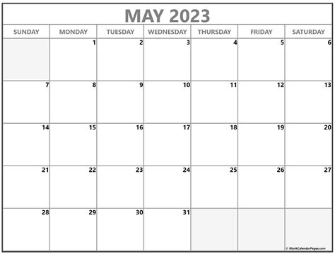 Blank Calendar May 2023 Printable Blank Calendar Printable 2023