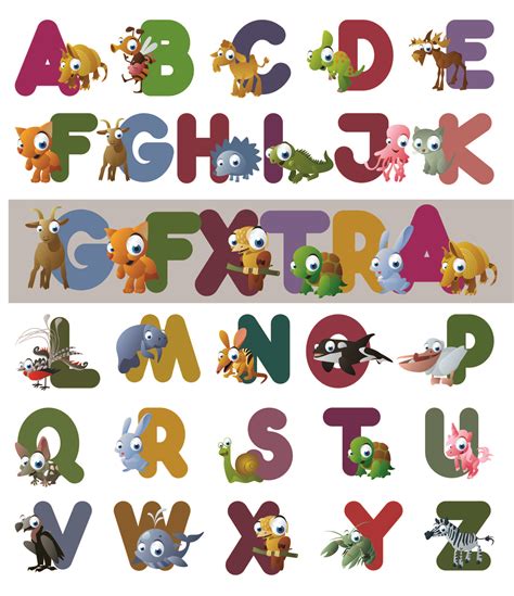 Cartoon Alphabet Vector At Collection Of Cartoon