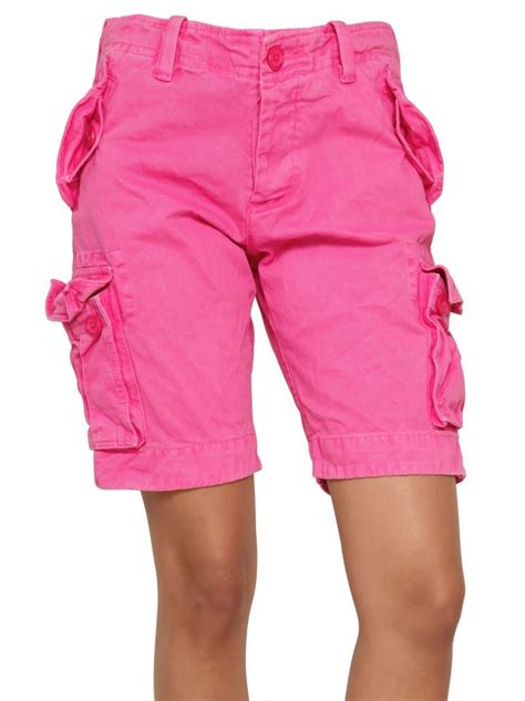Superdry Cotton Cargo Shorts In Pink Lyst