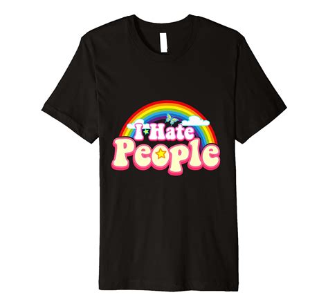 I Hate People Rainbow Theme Funny Introvert Premium T