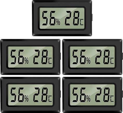 Eeekit 5 Pack Lcd Digital Thermometer Hygrometer Mini Room Temperature