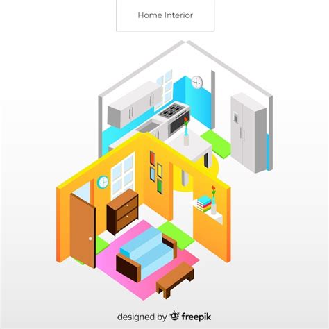 Free Vector Isometric View Of Modern Home Interior