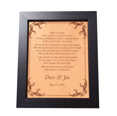 Wedding Vows Engraved Leather Leather Anniversary T 3rd Anniversary