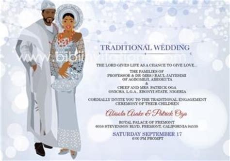 Nigerian Traditional Wedding Invitation Card Bibi Invitations