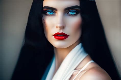 Lexica A Portrait Of A Beautiful Gothic White Girl Long Straight Raven Black Hair Stunning