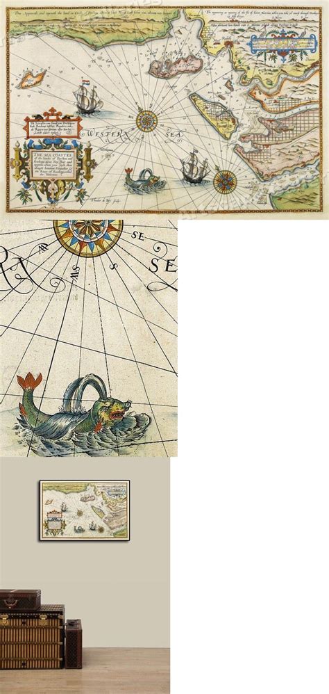 1605 “west Coast Of France” Vintage Style Decorative Sea Map 16x24