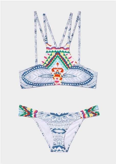 Multicolor Geometric Bikini Set Bellelily