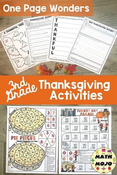 Thanksgiving Activities For 3rd Grade