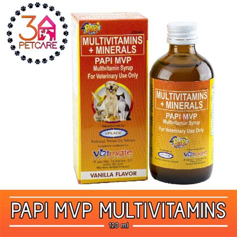 Papi Mvp Multivitamins Syrup For Pets Vanilla Flavor 120ml Shopee