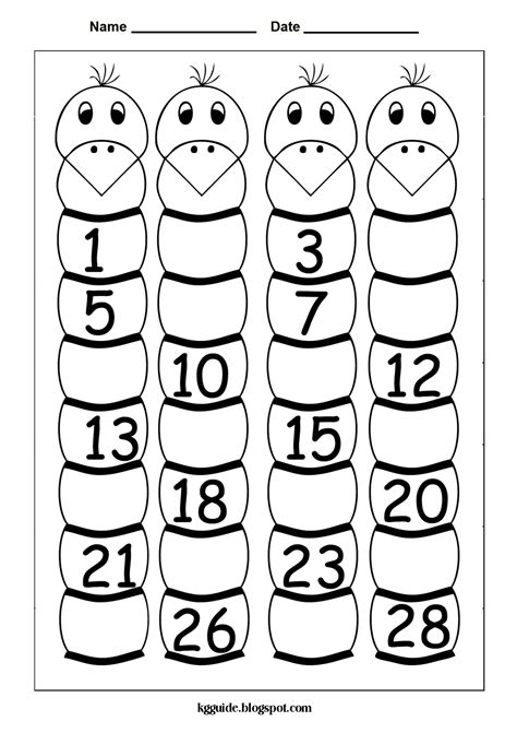 Maths Worksheets For Kindergarten Missing Numbers