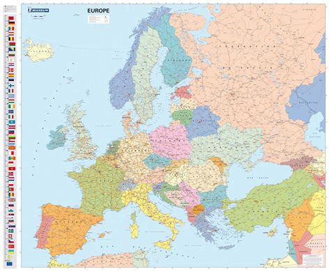 Europe Michelin Political Wall Map Encapsulated Stanfords