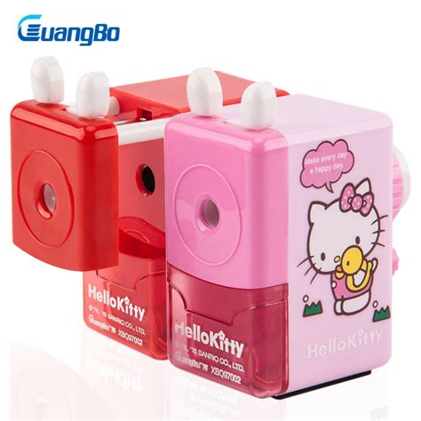 Guangbo Kawaii Pencil Sharpener Cute School Supplies Red Pink Kawaii