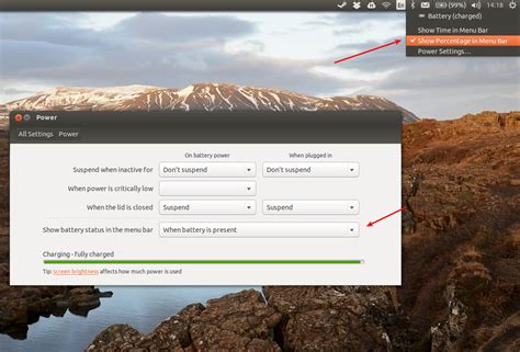 Ubuntu How To Display The Battery Status Icon In The Taskbar Unix