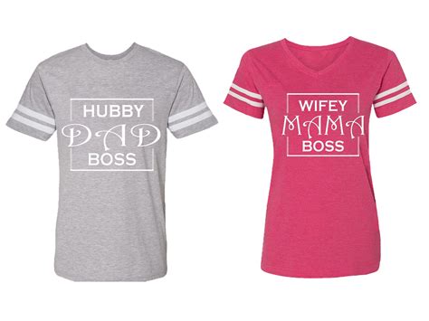 hubs dad mama boss matching couple cotton jerseys men heather women pink men xxl women s