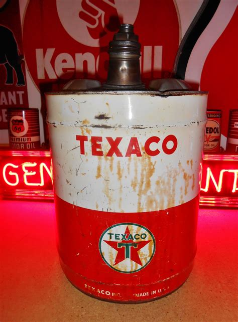 Vintage Texaco Oil 5 Gallon Oil Can Circa 1950s Vintage Oil Cans
