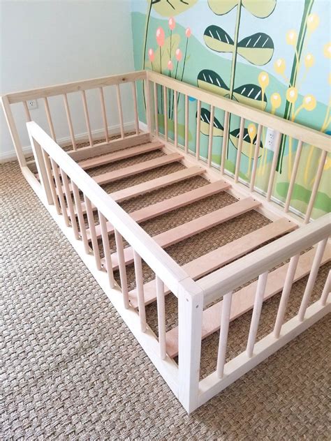 Learn how to build a simple diy toddler bed using basic tools. Montessori Floor Bed With Rails TWIN Size in 2020 | Floor ...