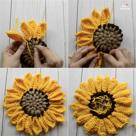 Crochet Sunflower Amigurumi Flower Wand Free Pattern Ami Amour