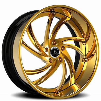 Wheels Artis Forged Twister Rims Gold Staggered