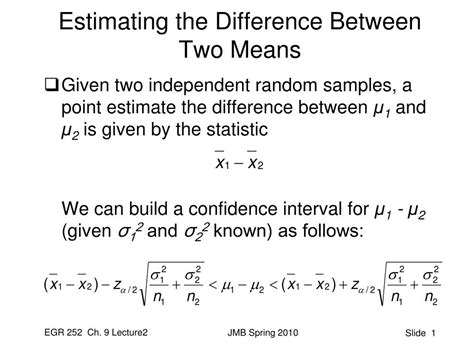 PPT - Estimating the Difference Between Two Means PowerPoint ...