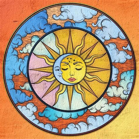 Sun And Moon Art Collage Wall Hippie Painting Picture Collage Wall