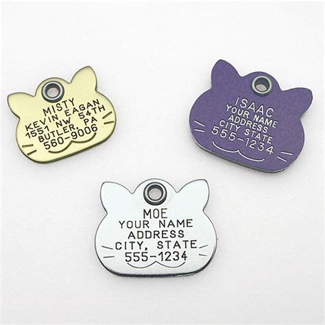 1 best engraved cat id tags. Pet ID Tag - Cat Face - Custom engraved dog & cat ID tags ...