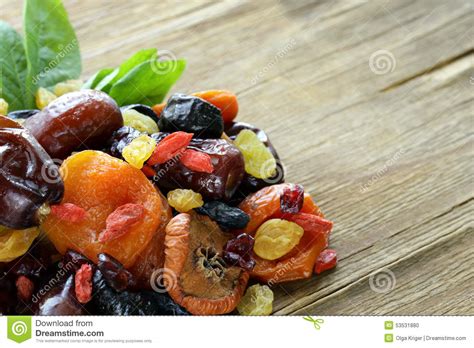 Assorted Dried Fruits Stock Photo Image Of Organic Heap 53531880