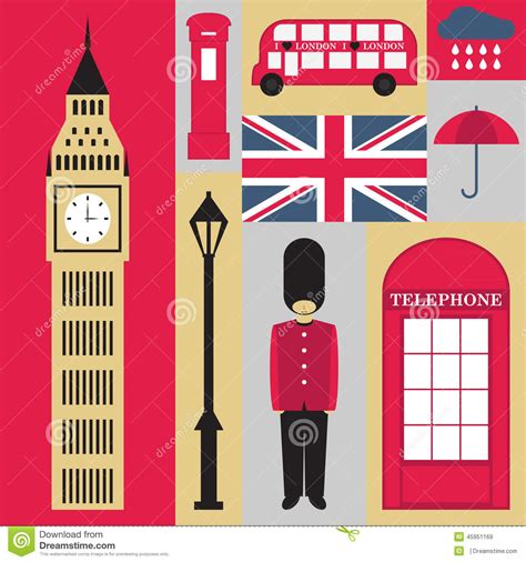 Symboles de Londres illustration de vecteur. Illustration du europe