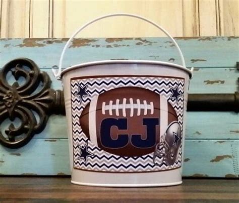 Personalized Boys Football Easter Bucket Pail Easter Buckets