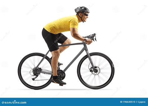 Profile Shot Of A Guy Riding A Road Bike Stock Image Image Of Road