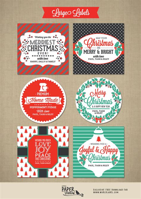 Merry Christmas Labels By Little Paper Sparrow Free Printable Labels