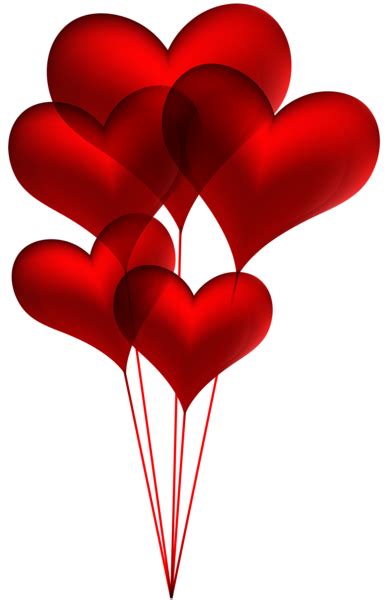 Red Heart Balloons Transparent Png Clip Art Image Heart Balloons