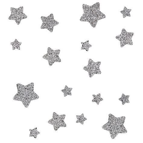 Silver Glitter Star Wall Stickers Glitter Stars Silver Glitter Star