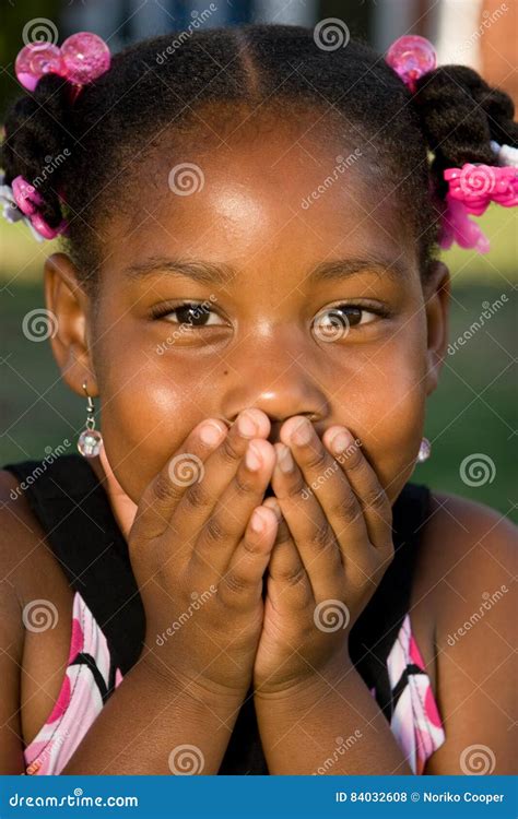 Portrait Of A Happy African American Little Girl Stock Photo Image