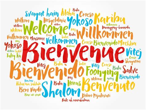 Bienvenue Welcome In French Word Stock Vector Colourbox