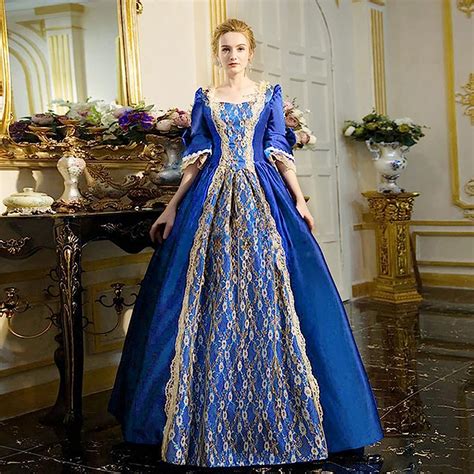 Free Ship White Lace Vintage Fairy Long Dress Medieval Dress Renaissance Gown Princess Victorian