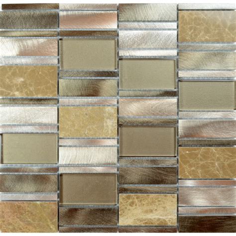 Stone Glass Mosaic Tile Stainless Steel Metal Wall Tiles
