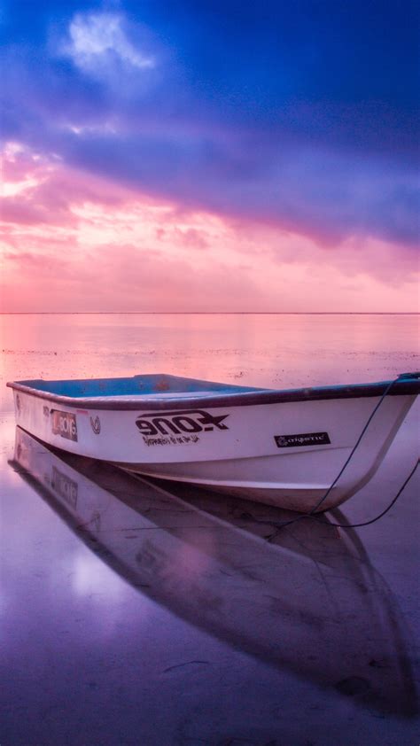 1080x1920 Boat Beach Seashore Reflection Sunset Iphone 76s6 Plus