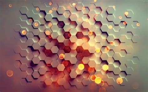 Hexagon Pattern Abstract Orange Red 4k Wallpaper Best