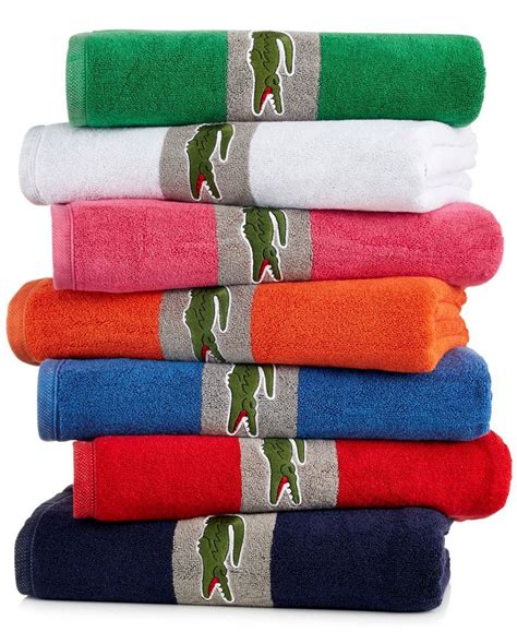 The croc solid bath towels from lacoste feature pure cotton for sumptuous texture and come in a rainbow of versatile hues. Lacoste Signature Croc 13" x 13" Washcloth | Striped ...