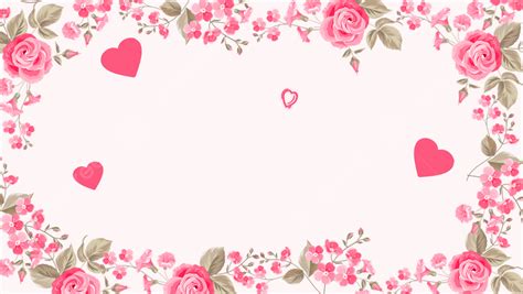 Simple Pink Rose Petal Border Background Design Romantic Minimalistic
