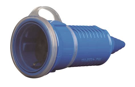 16 Amps Blue Waterproof Plug Socket Max 45 K Temperature Raise 86 X