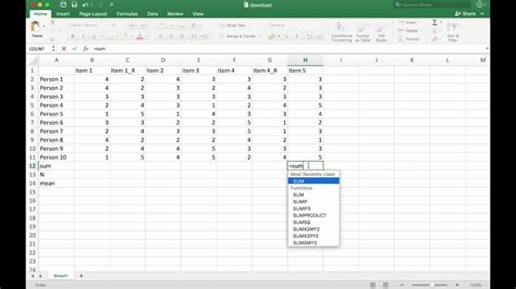 Calculate Item Mean In Excel Youtube