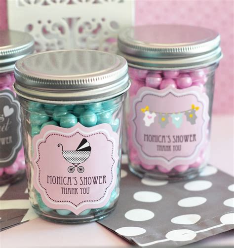Personalized 12 Pieces Milk Jars Design Mg21 Oh Baby Favors Favors Baby