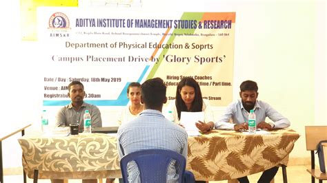Campus Placement Drive By Glory Sports Hiring Sports
